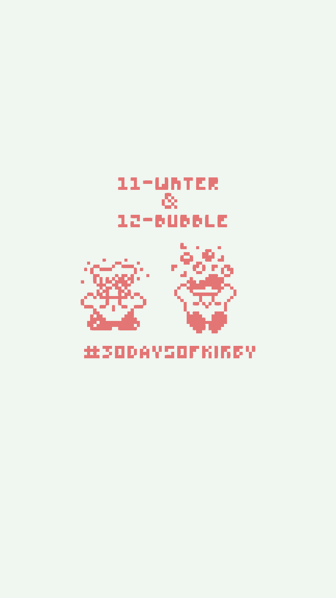 LEOTT_01's tweet photo. #30daysofkirby ! ! ! C: Day Eleven: Wateer |Day Twelve: Bubble✨✨ | #pixelart #Videogame #Monochrome https://t.co/NaKnLipCin