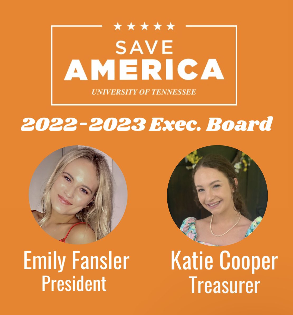 Congratulations to the incoming Executive Board of <a href="/SA_UTK/">Save America at UTK</a>! Best of luck in making Save America great again! 🇺🇸