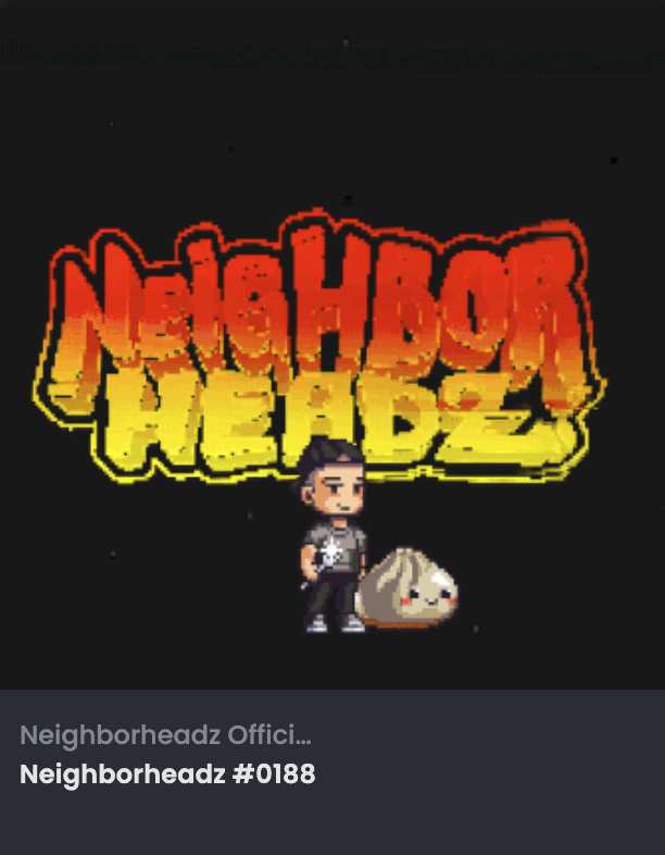 jacobthefu's tweet photo. Minted my first of two @neighborheadz! got #188 and can't wait for the reveal so I can see which of @rikognition's art I get! what other number should I go for? @dumbfoundead @OP3Nworld_ @web3hunna @TRGNFT
#happynbhzday #neighborheadZ https://t.co/O82YeRD41h