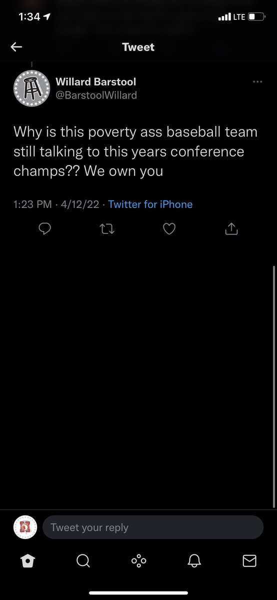 wait i’m sorry, this years conference champs, don’t think the “conference champs” can lose 10-2 man pathetic <a href="/BarstoolWillard/">Willard Barstool</a>