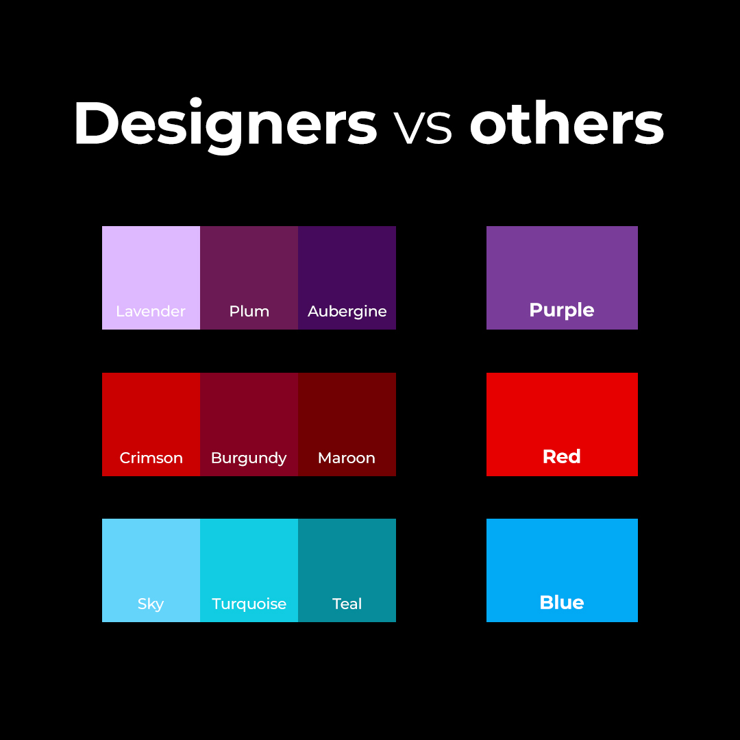 nginedesign's tweet photo. Which one are you when describing colours? 😂⁠ 
⁠ 
From packaging design and app design to social media design and infographics, subscribe to ngine for all your creative needs – https://t.co/RkGIskNBGW   

#designwithngine https://t.co/hzP9yJJjIJ