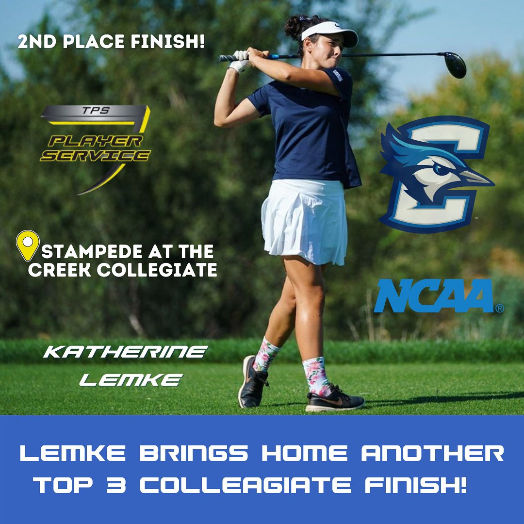 tpsgolfacademy's tweet photo. #TPSer Katherine Lemke had another standout tournament for @creightonwgolf! Katherine’s steady 15 pars today and 8️⃣ birdies on the tournament earned her 2nd place in the Stampede at the Creek event in Omaha, NE! #NCAA #NCAAWomensGolf #TeamTPS https://t.co/HuJveksJob