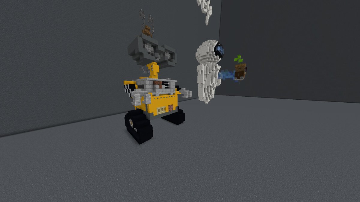 OranjeMC's tweet photo. An old build; WALL-E and EVE from Disney Pixar's WALL-E 🌿

#Minecraft  #minecraft建築コミュ  #Minecraft都市開発 #Minecraftbuilds #Disney #Pixar https://t.co/K9ElJwgH7p