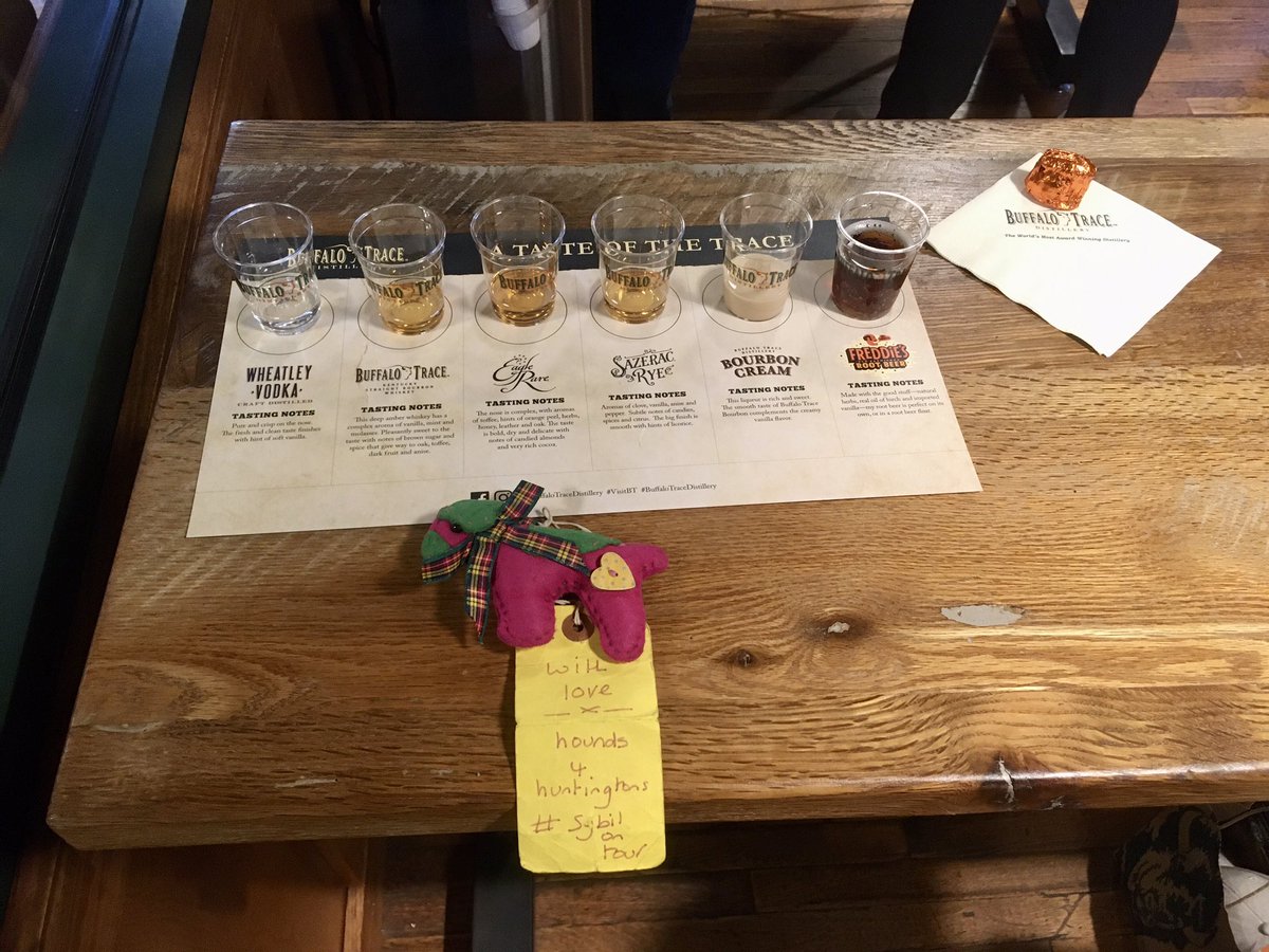 SamSam and LouLou (@sampluslou) on Twitter photo Miss Sybil is starting her journey along the Bourbon Trail in Kentucky, with a visit to Buffalo Trace in Frankfort.
#Hounds4Huntingtons
#SybilOnTour
#btposse
<a href="/jaq421/">jackie harrison</a>
<a href="/BuffaloTrace/">Buffalo Trace</a> Miss Sybil is starting her journey along the Bourbon Trail in Kentucky, with a visit to Buffalo Trace in Frankfort.
#Hounds4Huntingtons
#SybilOnTour
#btposse
<a href="/jaq421/">jackie harrison</a>
<a href="/BuffaloTrace/">Buffalo Trace</a>