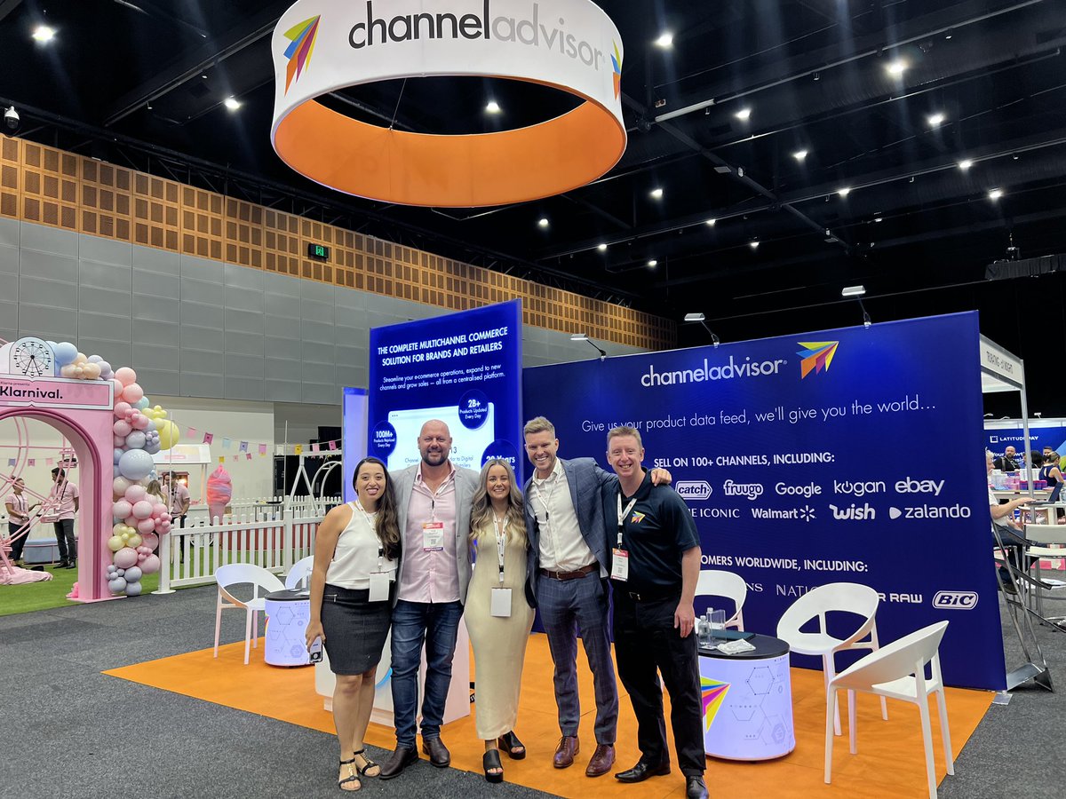 Here’s the @channeladvisor team today at <a href="/RetailGlobalAU/">Retail Global Gold Coast</a>! It’s so good to be able to attend events again! If you are around, come by for a chat!