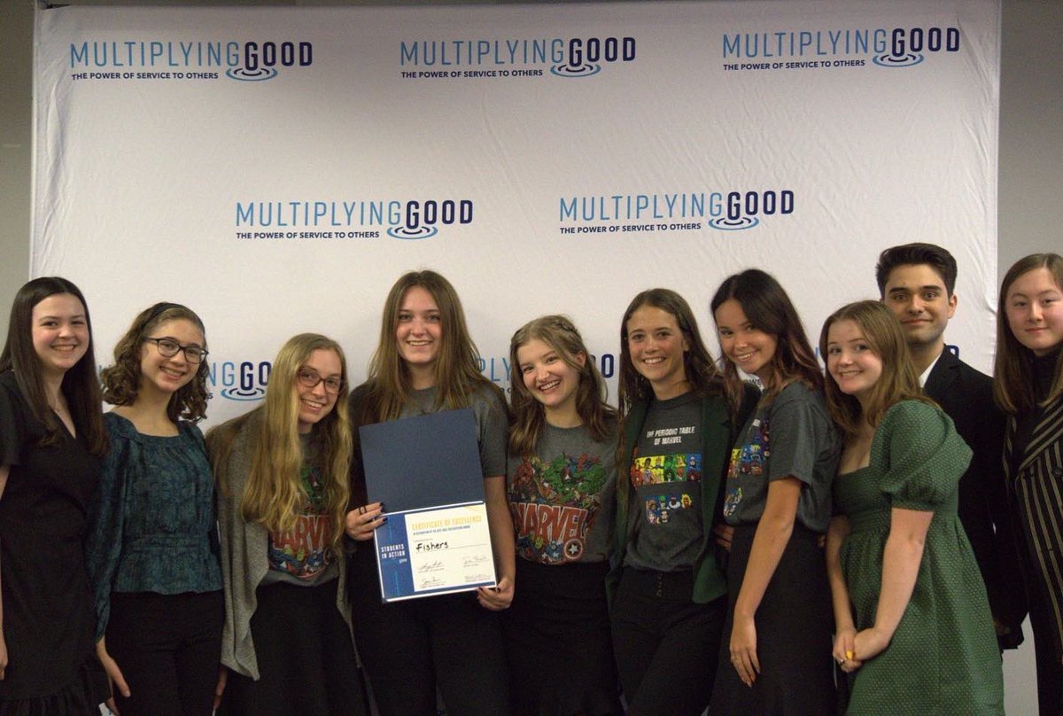 FishersSIA's tweet photo. We had such a wonderful time at Public Service Pitch Day today, and are absolutely honored to have received both a gold leadership team banner as well as a superlative for our oral presentation!
@UrbanJason @MultiplyingGood @HSESchools @Goodwin_FHS @srloser https://t.co/j1ybFty9Xr