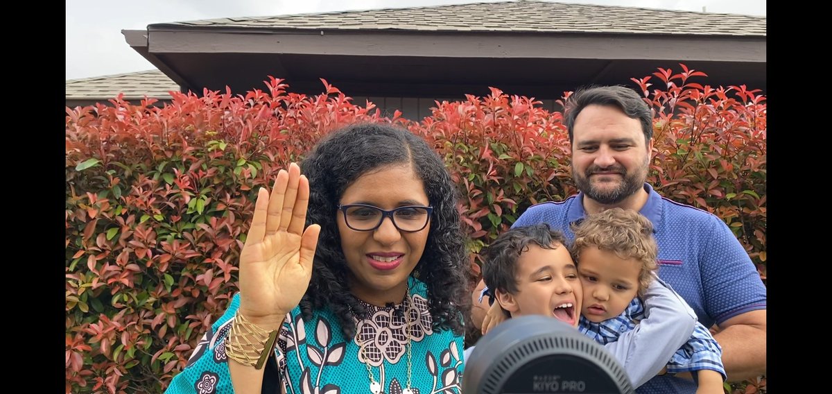 CandaceValenTX's tweet image. Yesterday I stood with my family as I took the Oath of Office via Zoom to become Regional Administrator for HUD in the Southwest. No one comes to public service singularly: we come with our lives, our families, and our communities, and they come as they are.