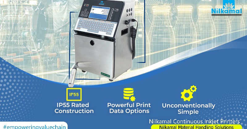 NilkamalMHD's tweet photo. Nilkamal CIJ printers are ideal for printing date, time, batch number, trademarks, etc.
It is powerful, efficient, and Unconventionally Simple!
More: - https://t.co/7bp4D0UZ31
#ContinuousInkjetPrinter #NilkamalMaterialHandling #PrintingSolutions #EmpoweringValueChain #CIJ https://t.co/wgKhBbtr4S