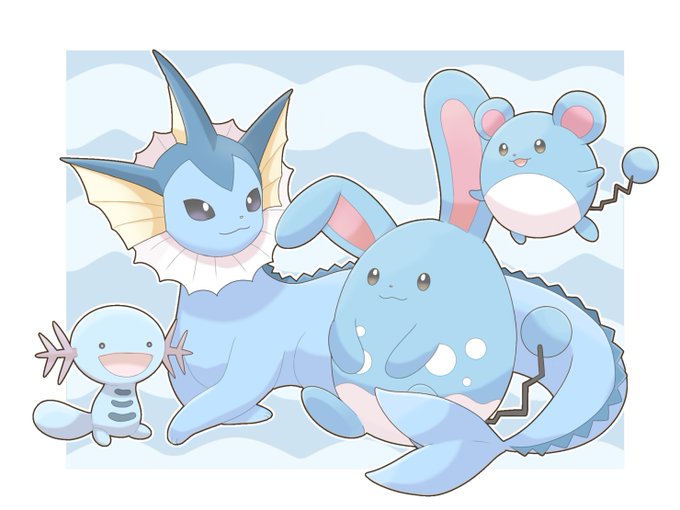 水ポケモンのtwitterイラスト検索結果