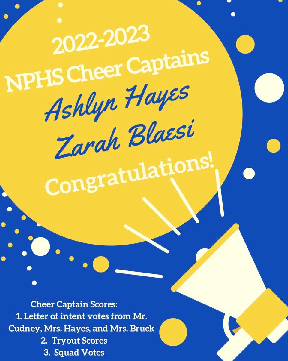 Congratulations to our 2022-2023 NPHS Cheer Captains!