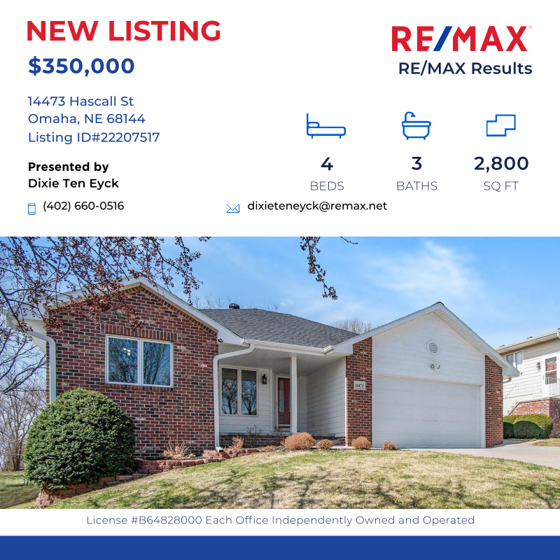 Wonderfully maintained true 4 bedroom ranch in Millard North School. Great open floor plan in this spacious home, new roof, a/c, exterior fr...

Click here for details:
omahasfinesthometeam.com