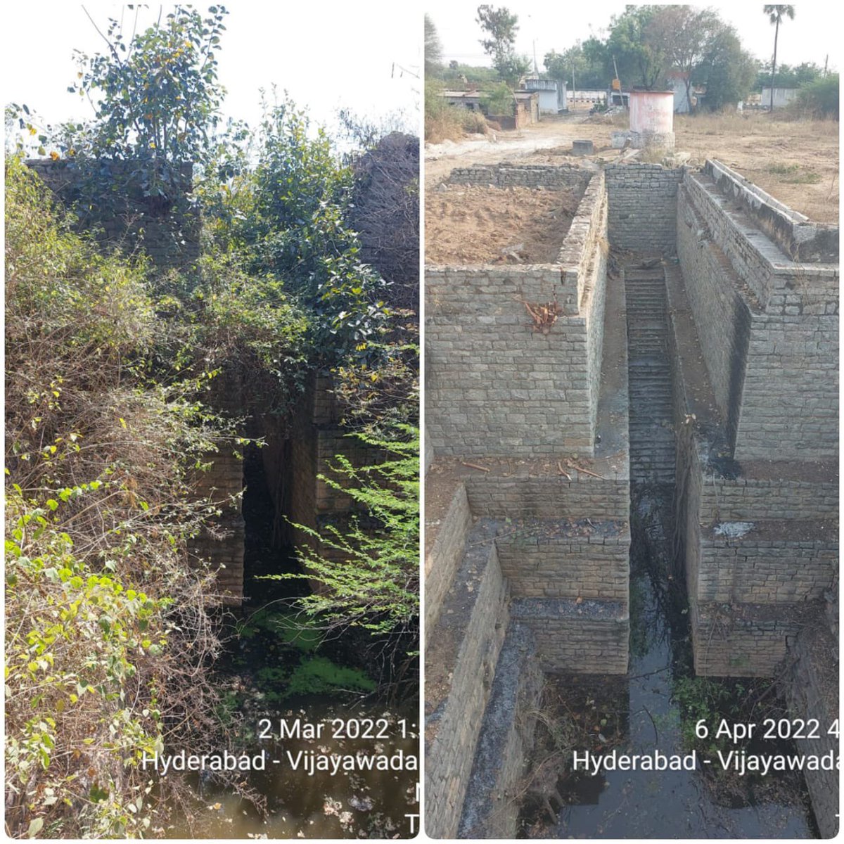 arvindkumar_ias's tweet photo. Yet another #Stepwell restored bt @HMDA_Gov at Choutuppal, Lingojigudem
Before & after pics - it's such a good feeling everytime
@KTRTRS https://t.co/Gooqa3lKFn