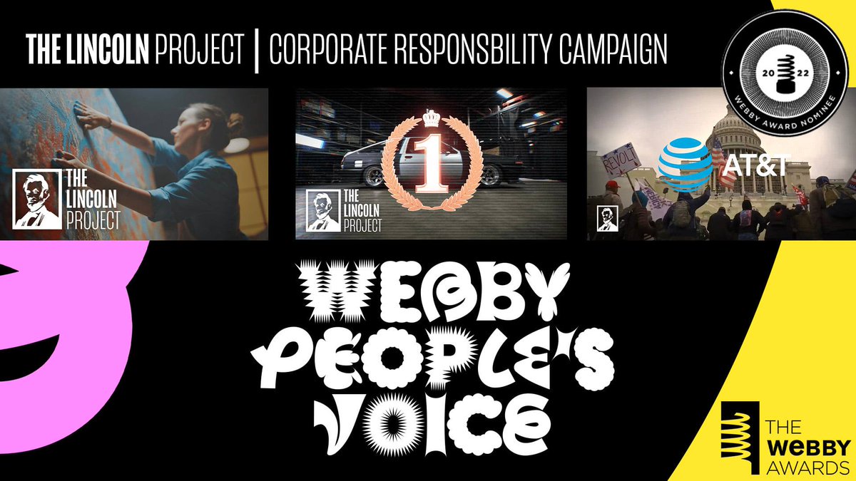 ProjectLincoln's tweet photo. Holding corporations accountable for their political activity is incredibly important work that we couldn't do without you. 

We're honored to have been nominated for a People's Voice Webby Award for some of this work we've already done. Vote for us at: https://t.co/3gPZaqNDBZ https://t.co/jxCKCX0pUb