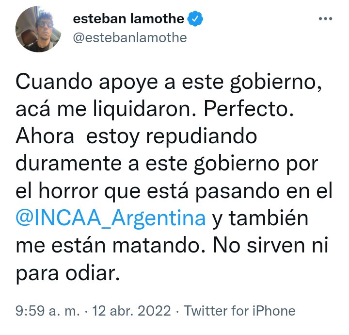 Marta0061's tweet photo. No es Odio, Lamothe ....
Es Desprecio.
No te escuché #Repudiar el #VacunatorioVip el #OlivosGate el Asesinato de Florencia Magali Morales, Luis Espinosa, la Desaparición de Marcela López ....
Es Desprecio Lamothe. https://t.co/GlwBsNgcu4