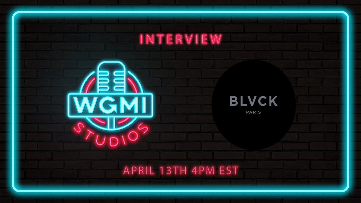 @WGMI_Studios will be holding a twitter space on April 13TH 4PM EST to interview the <a href="/BlvckParis/">Blvck Paris</a> team with <a href="/dylanshub_/">Dylan Shub</a> as our host.

Hope to see you in there.

WGMI!