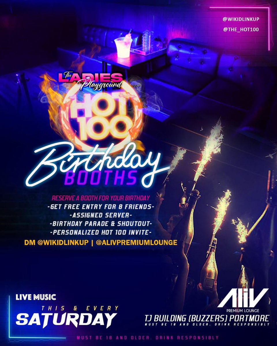 wikidlinkup's tweet photo. Celebrate your birthday at WIKID LINK UP HOT100. Come experience Wikid Vibes and Music this and every Saturday. Dm @wikidlinkup for more information https://t.co/1VALxsuTwr
