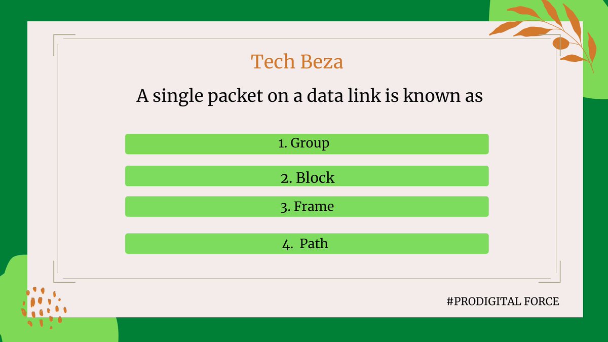 prodigitalforce's tweet photo. A single packet on a data link is known as....
#ProDigitalForce
#DigitalMarketing
#WebDesign https://t.co/OXzDuRcENp