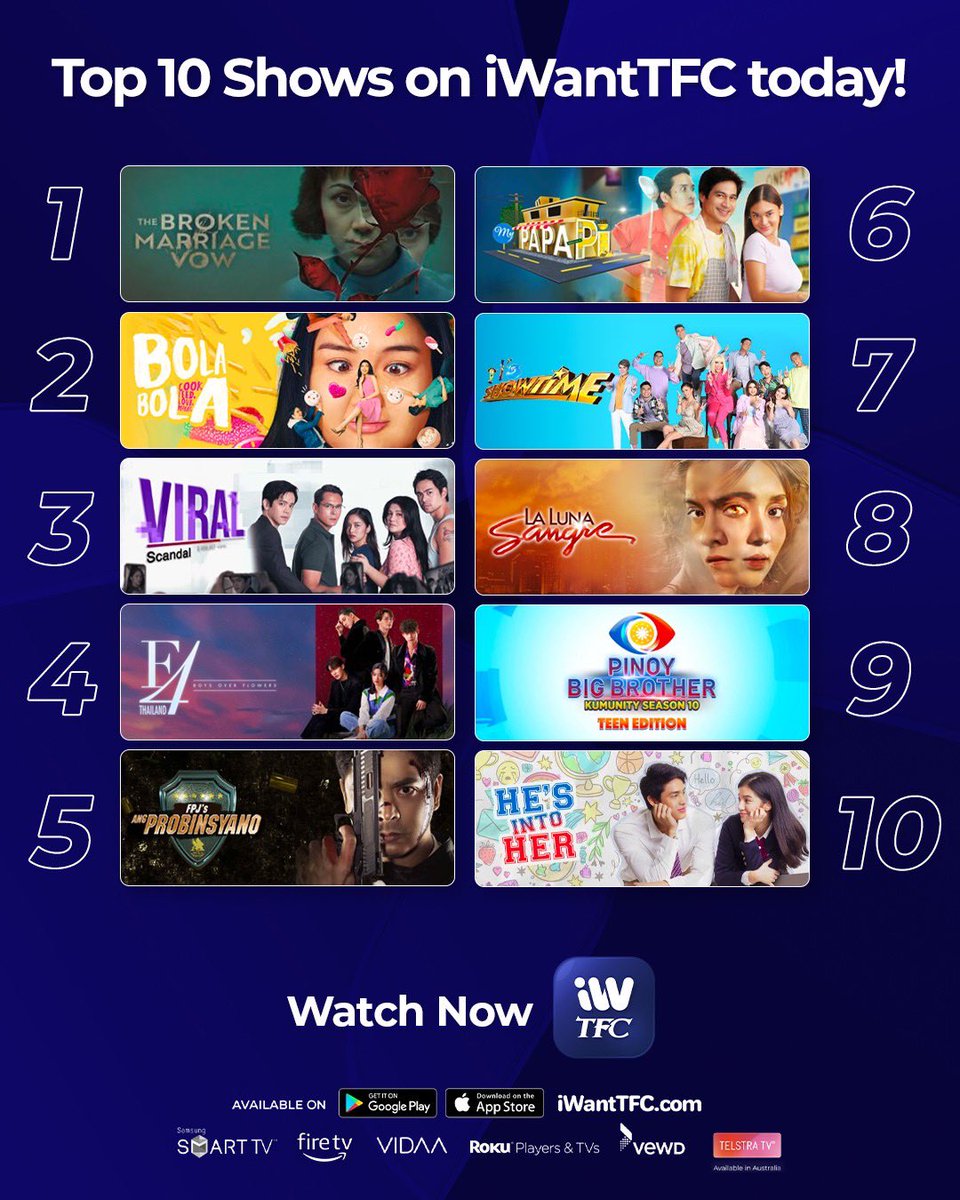 starmagicphils's tweet photo. Here are the shows that made it to our TOP 10 LIST this week!
Binge-watch them all today! Just download the app or visit our website. https://t.co/R8AVIQz1gY https://t.co/bgml3eZpIu