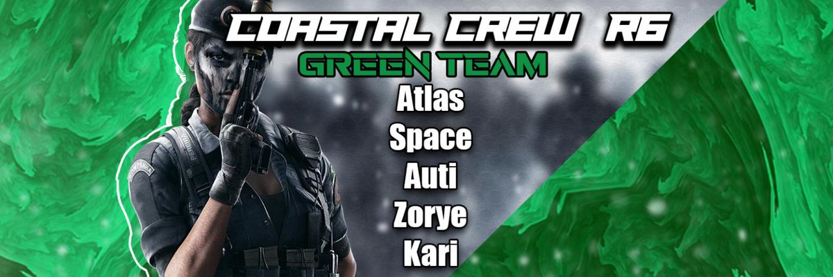 CoastalCrewOrg's tweet photo. Welcome to our newest Rainbow Green Team. We look forward to your efforts and are excited to see what is to come!

@AtlasWRLD_ 
@iamspacer6 
@AutiCCL 
@Blu_G1 
@Kari29993683 

GFX by @ImJustKassle 
#CCL #CoastalCrew #R6 https://t.co/RhskospbA2