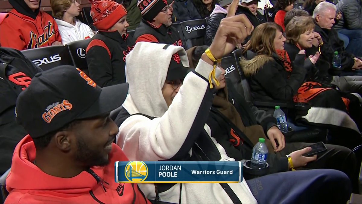 Warriors Jordan Poole and Gary Payton 