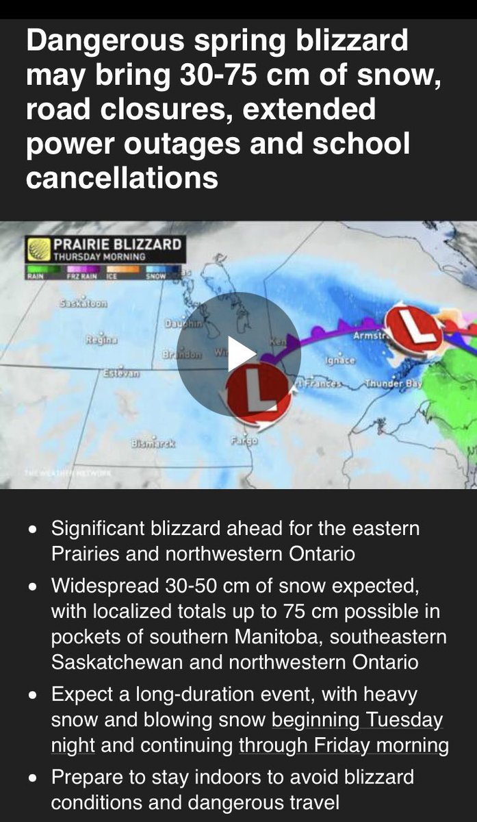 jay_mak1's tweet photo. • 156.6 cm of snow over four months of winter!
• Expected snowfall in next two days is 30-75 cm!! 😱🥶

#Manitobans Stay safe and warm, stay indoors!

Enormous #SpringBlizzard of the century!! Almighty save us and all the animals without shelters!! https://t.co/AsAXOZeSdu