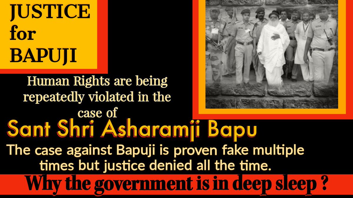 UshaDogra8's tweet photo. Sant Shri Asharamji Bapu
#मौलिक_अधिकारों_से_वंचित
Right to Justice
Janta Kee Awaaz
संत श्री आशारामजी बापू निर्दोष होते हुए भी झूठे केस में उम्र कैद सज़ा पा रहे है, लड़की झूठ बोल रही है यह भी साबित हो चुका है फिर क्यों हमारी अंधी कानून व्यवस्था यह सब देख नहीं पा रही। https://t.co/rWo2c3mCw6