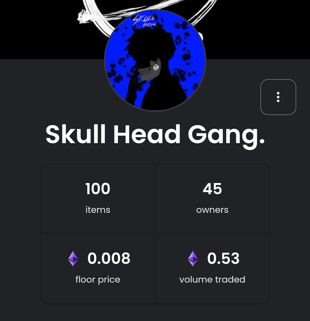 Skull head gang☠️

Floor price : 0.008 for common item🔥🚀
Link : opensea.io/collection/sku…

Get now 🚀🚀🔥

#NFTs #nftart #NFTCollection #NFTCommunity