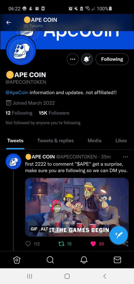 loksschuster's tweet photo. @APECOINT0KEN $APE https://t.co/WeWbD8ccZc