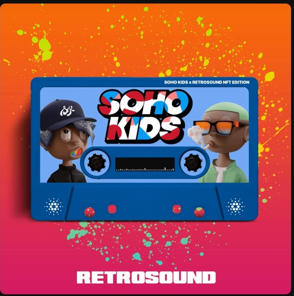 Sick collaboration between #RetroSoundsNFT and #SohoKids, had to pick this one up off the floor! Finally pulled the trigger and got me a retrosounds. I like the idea of musical #NFTs in the #Cardano space, let's do more of this!