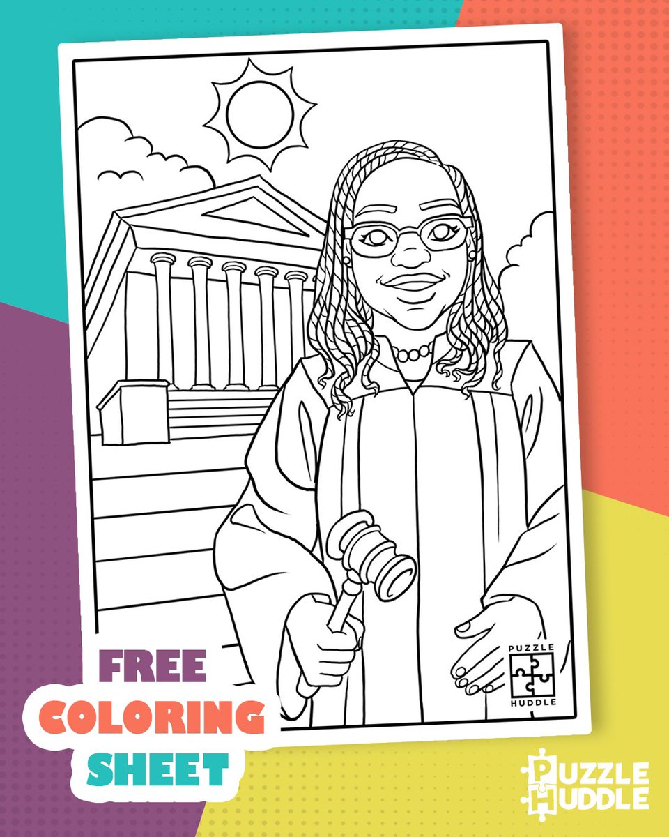 We're celebrating the confirmation of Judge #KetanjiBrownJackson to the Supreme Court. Visit our website to down and print this free coloring sheet. bit.ly/3xldz4f