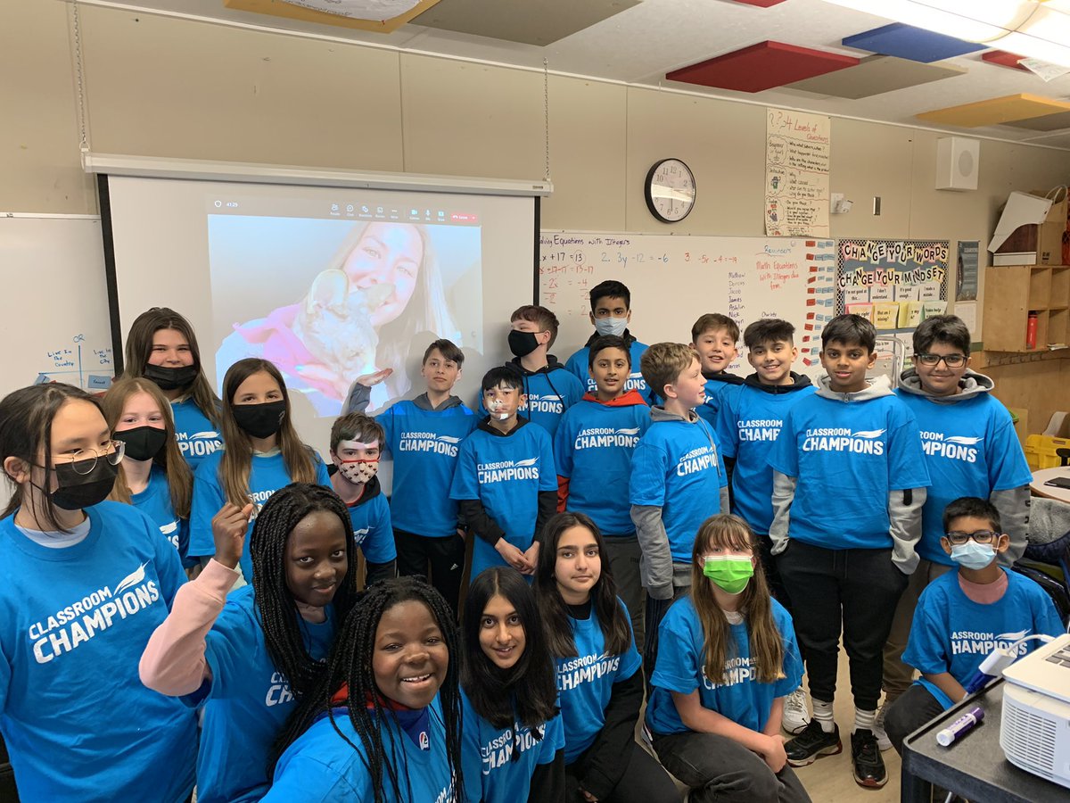 We chatted w/ our @classroomchampions mentor <a href="/janechannell/">Jane Channell</a> We talked Olympics, wonderful people in 🇨🇳 &amp; persevering when it’s tough. She is proud of being an Olympian. Learned she likes 🥚on 🍔 sometimes &amp; asked if we tried peanut butter on a  🍔 b4 #sd36learn #classroomchamps