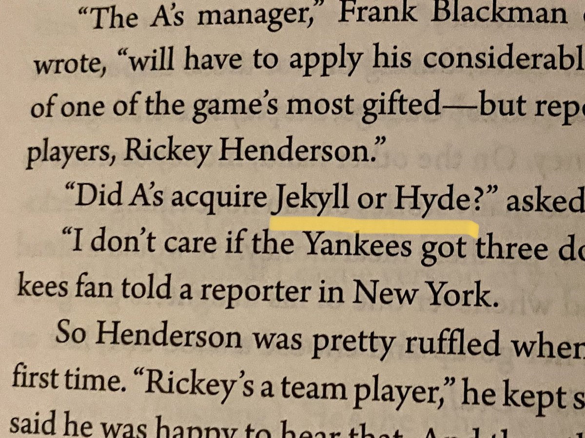 Claythinks's tweet photo. ⁦@chaven⁩ think it’s both coincidence and a sign of the ubiquity of the reference, but as I was waiting for #AnotherLook to begin, about the novella “Jekyll and Hyde,” I read this line in ⁦@JPosnanski⁩’s  book. https://t.co/Y26qRUTJVP