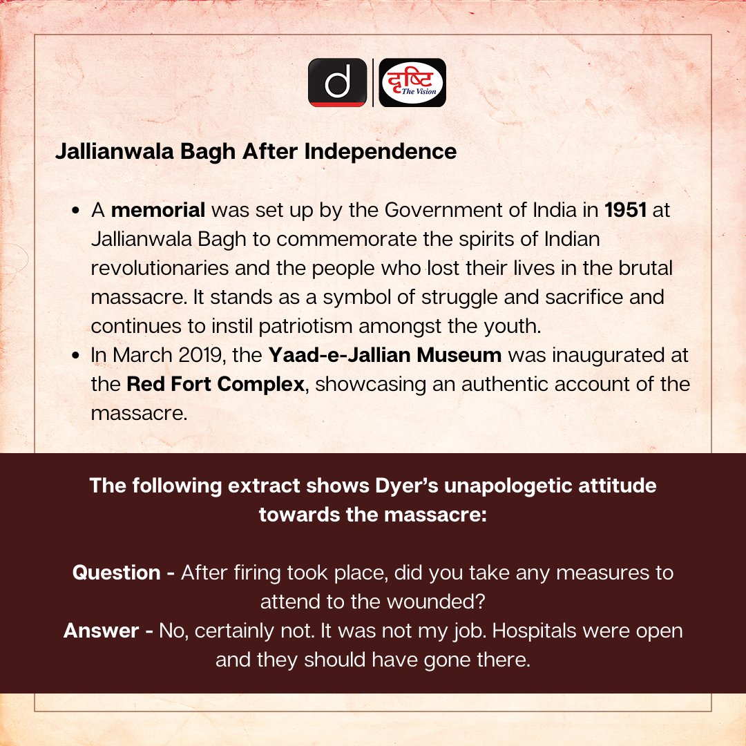 drishtiiaseng's tweet photo. Drishti IAS pays its tribute to the lives which were lost at the Jallianwala Bagh massacre. We pray for their families and hope their souls are at peace.
#JallianwalaBagh #Heritage #Massacre #Colonial #Army #HumanRights #Tribute #IndianHistory #DrishtiIAS #DrishtiIASEnglish https://t.co/lE5aHpT1Us