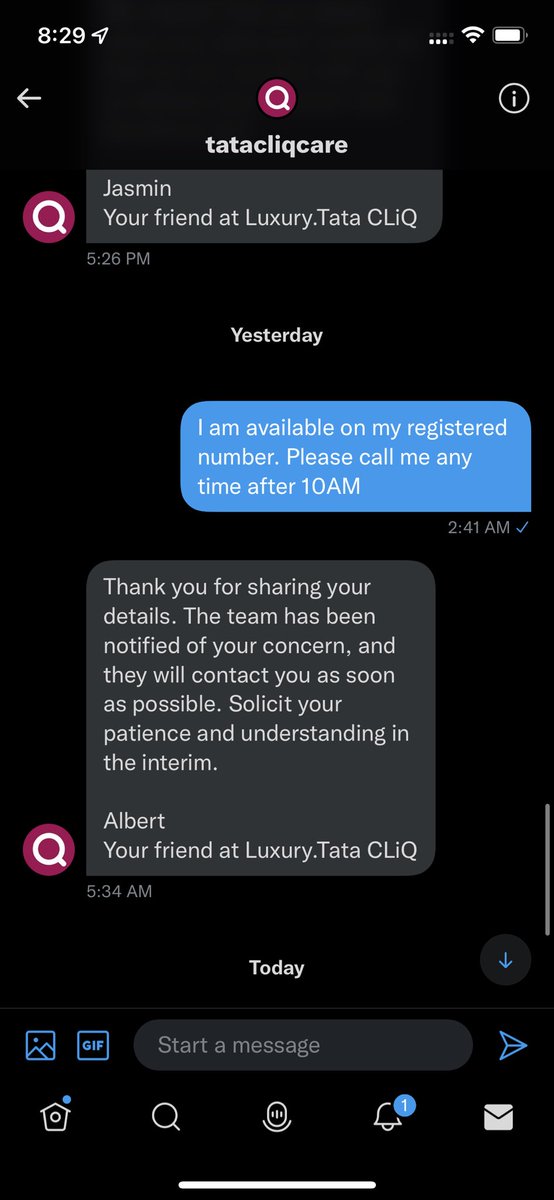 nitinkaushal's tweet photo. After wasting time for more than a week I have been told this nonsense from @TATACLiQLuxury. I have been cheated by @TATACLiQLuxury @TataCompanies. Legal action to follow... https://t.co/pf0EA9UNZB