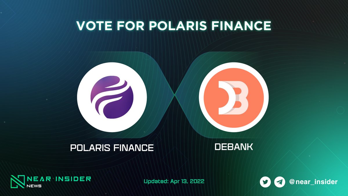 near_insider's tweet image. 🗳️ Vote for @PolarisFinance_

#PolarisFinance needs your vote to get them included on @DeBankDeFi. Therefrom, you can trank their information on #Debank 🤩

Vote here:
👉 debank.com/vote/12740

#Nearinsider #NEAR $POLAR