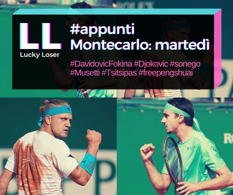 LLuckyLoser's tweet photo. #tennis #MonteCarlo #Djokovic #DavidovichFokina #Sonego #Musetti #Tsitsipas #appuntiLL
ππΌ https://t.co/jAuK6pT6QG https://t.co/sdDX0uUwZ4