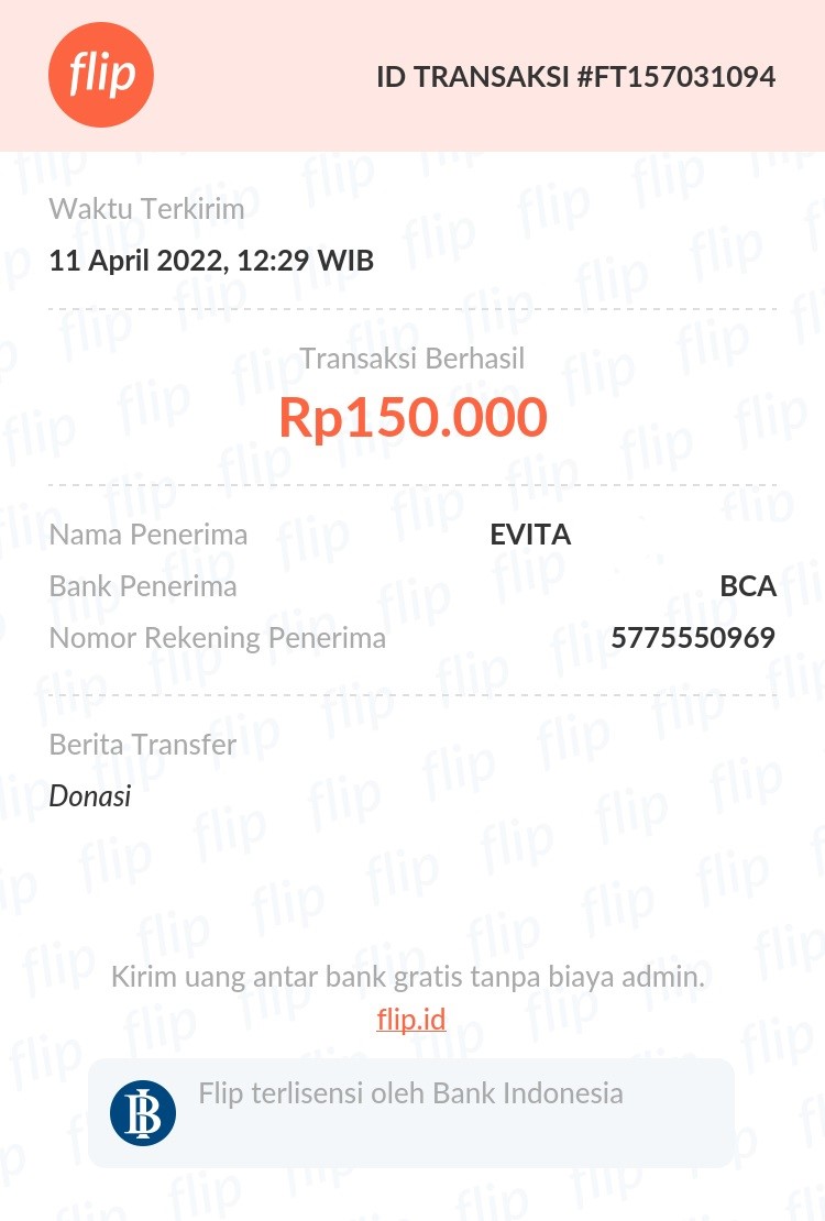 Zth_community's tweet photo. Selamat siang! Kita mau update bahwa per tanggal 13 April 2022 total dana yang sudah terkumpul sebesar Rp. 2.048.000,-
Yeay, makasih buat temen-temen yang sudah berpartisipasi. Yang mau berdonasi, masih kita tunggu sampai tanggal 22 April 2022 ya hihihi🤗🤗 https://t.co/PHRybt8hLK