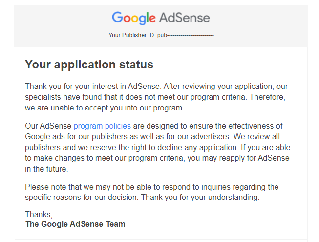 happy27387's tweet photo. @TeamYouTube Hello

Yesterday I received a YouTube shorts fund which is $2265. I did set up to get this bonus and make a Google Adsense account and linked with my youtube channel. But now the Google Adsense team saying "We are unable to accept you into our program". 

Pls help me https://t.co/CgqmvrDVEl
