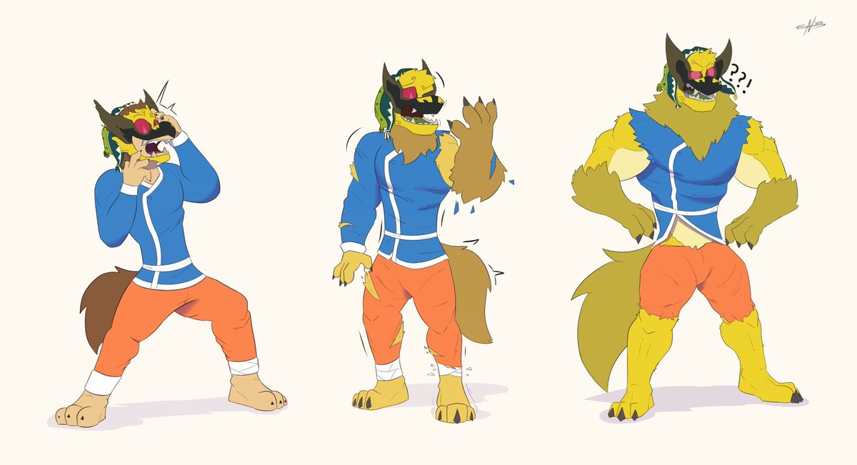 Seems like a certain cursed oni mask just happened to fall from the sky. And of course, Bodi (from #RockDog) had to look up in the wrong place and at the wrong time.
Now, Bodi, or rather, Kiiro, will have to 'face' his father and tell what happened.

Art by <a href="/Endheriel/">Endhe</a>  #TFTuesday