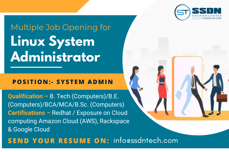ssdntechnologie's tweet photo. Multiple Linux System Administrator open position
Certifications – Redhat / Exposure on Cloud computing Amazon Cloud (AWS), Rackspace & Google Cloud
Send your resume on:- info@ssdntech.com
#job #JobOpening #Vacancy #LinuxJob https://t.co/9GOOttwR0E