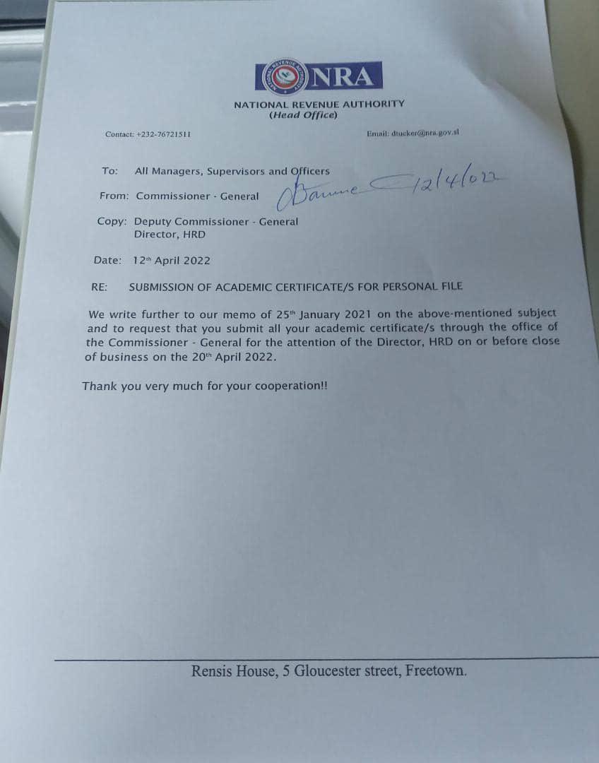 Kudos to the Commissioner of NRA for leading the fight against academic fraudsters😊<a href="/LamranaAmadu/">Amadu Lamrana Bah</a> <a href="/thomasd05987132/">thomasdixon</a>