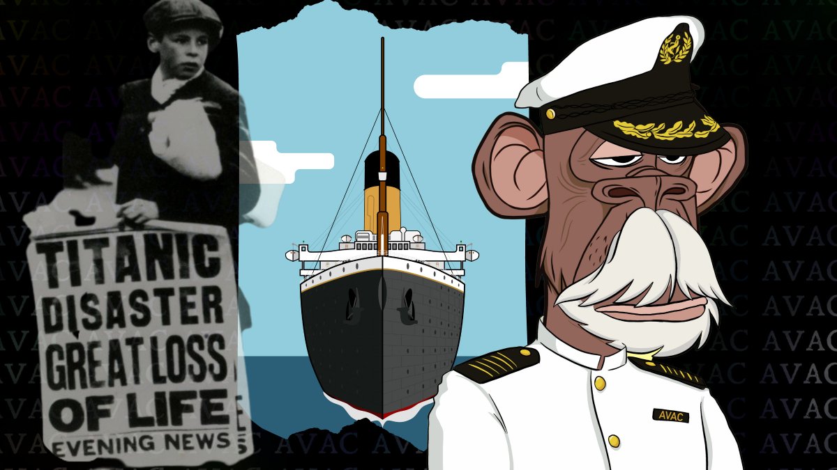 It was at this Time, 110 Years ago, that RMS Titanic Hit the Iceberg at 11:40PM. 

For the next Two Hours, we ask everyone who Holds an #AVAC Ape to remember all of those onboard.