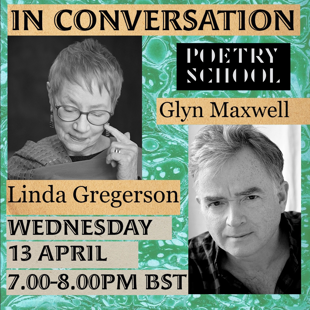 ⭐️LAST CHANCE ⭐️, Tonight at 7 pm BST we're hosting the 2nd in a series of conversations with our head of studies Glyn Maxwell. His 2nd guest is brilliant poet Linda Gregerson - this will be a fun &amp; insightful chat. Proceeds <a href="/PoetsUkraine/">Poets for Ukraine</a>. Sign up here: bit.ly/3x2nZG3