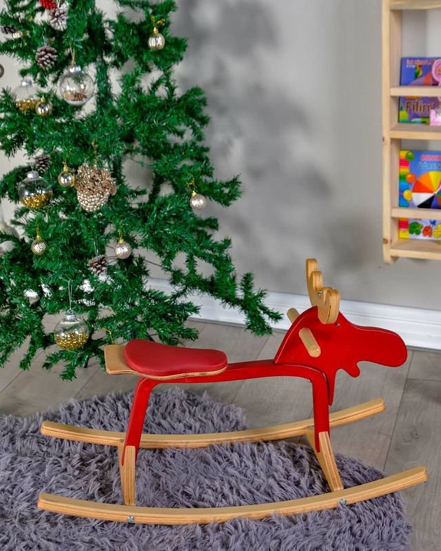 Excited to share the latest addition to my #etsy shop: Rocking Deer for Toddler, Wooden Toy Deer, Moose etsy.me/3uD0TnI #red #babyshower #christmas #beige #babygift #babyshowergift #nurserydecor #kidsroomdecor #rockingtoys