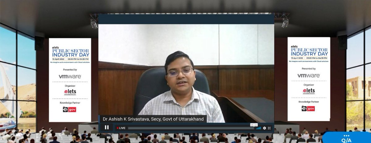 egovonline's tweet image. #Livenow: Dr. Ashish Kumar Srivastava, Additional Secretary (IT), Department of IT, Uttarakhand: &quot;E-governance is easy, economic &amp;amp; effective governance. Also, it should be cost-effective.&quot;

Watch here: bit.ly/3rbOiG2

#CloudForGov #PublicSectorIndustryDay