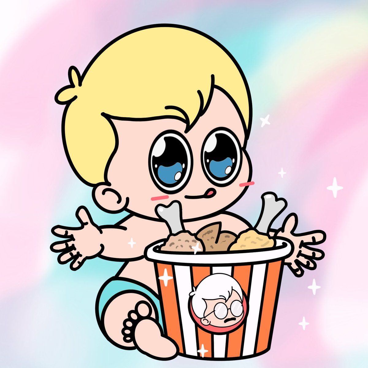 Childhood_NFT's tweet image. Sneak Peek Alert✨
Our baby dreamer is enjoying the all-time-favourite comfort food! Honestly, who doesn’t enjoy crispy fried chicken?🤤

After satisfying our grumbling tummies..
How about a game later today?  

🔔 Ready?