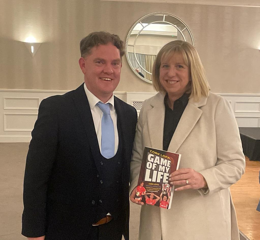 Congratulations to @germccarthy74 pictured with Chair of Munster Women's Rugby Committee @wendstar8 on the launch of his new book 'Cork LGFA Game of My Life'