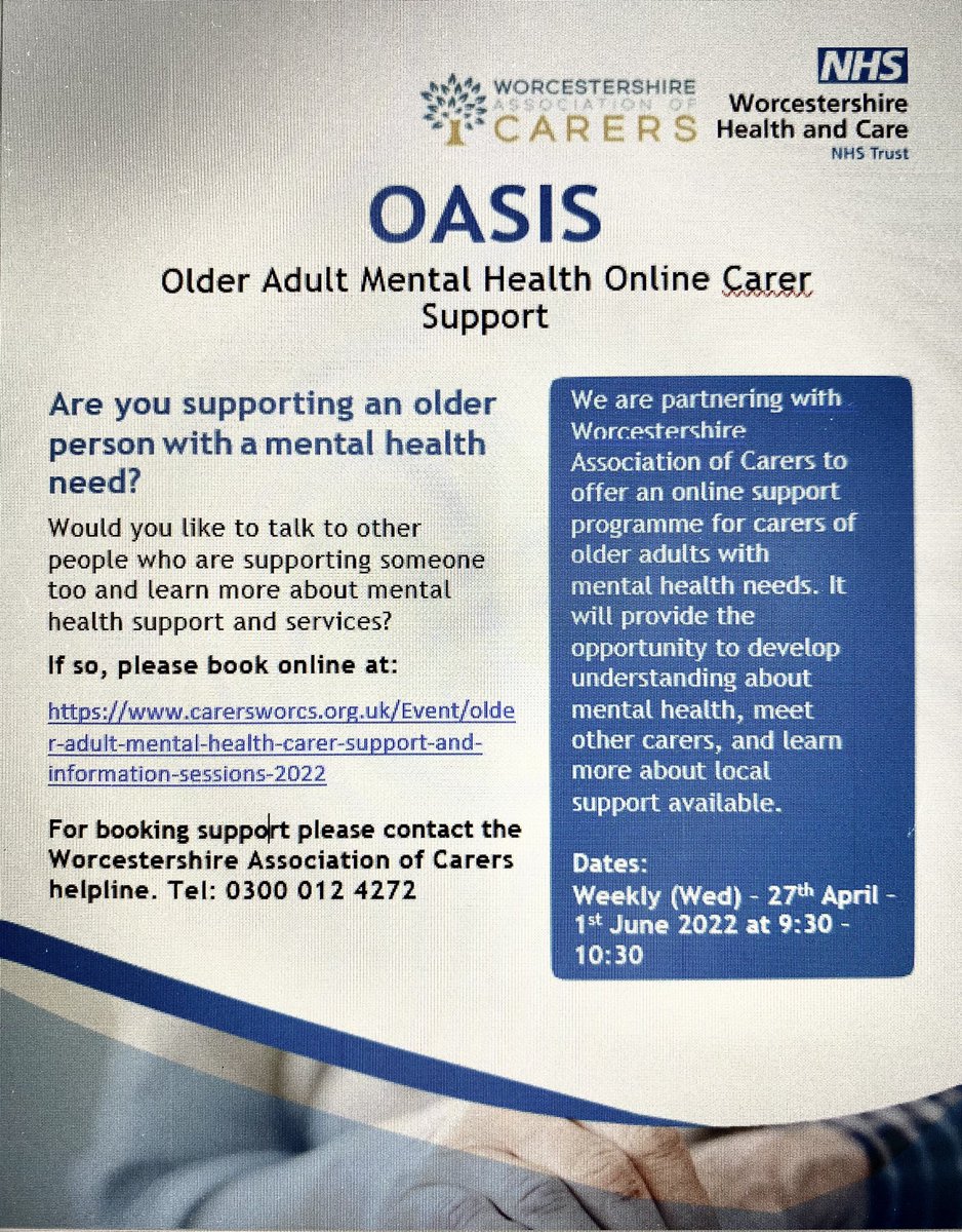 Online support group for those who are looking after someone with a mental health need.