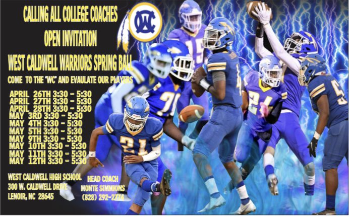 Calling all College Coaches!Don’t miss out!Evaluate me and my teammates. Lot’s of hidden gems in Western NC. <a href="/bigplayma/">Mason Anthony</a> @CoachR_Wake <a href="/31_CoachFAL/">Freddie Aughtry-Lindsay</a> <a href="/DUFBRecruit/">Duke Football Recruiting</a> <a href="/CoachShanahan_/">Mike Shanahan</a> <a href="/Towson_FB/">Towson Football</a> <a href="/g_mcpeek/">Garry McPeek</a> <a href="/CoachTreLamb9/">Tre Lamb</a> <a href="/CoachDonnieK/">Donnie Kirkpatrick</a> <a href="/DavidsonFB/">Davidson Football</a> <a href="/CoachT_Bush/">Tra’ves Bush</a> <a href="/ChrisWeinke16/">Chris Weinke</a> <a href="/coach_cahill/">Kevin Cahill</a>