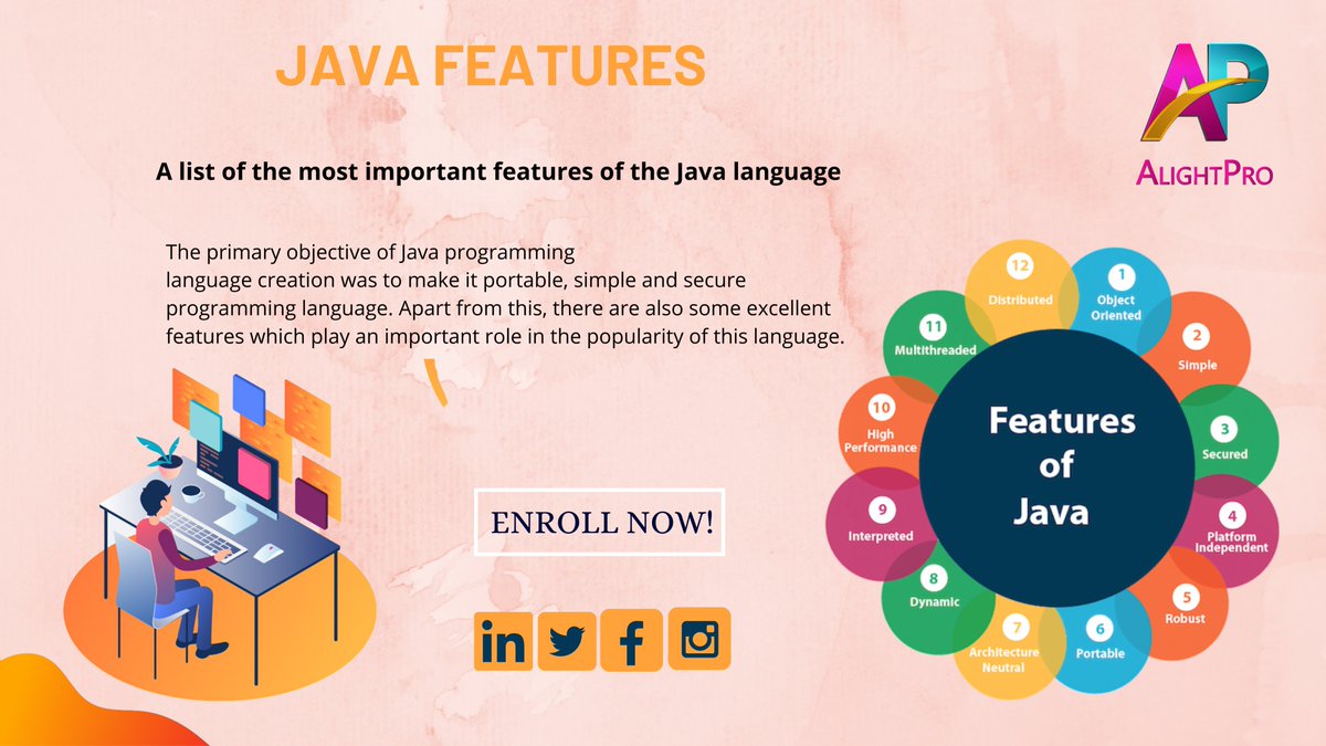 AlightproOnline's tweet photo. Java is an -@ https://t.co/qrlRAi0vJQ object-oriented programming language that produces software for multiple platforms.
#java #programming #software #it #onlinetraining #itjobs #alightpro https://t.co/rjPtHgNfUc